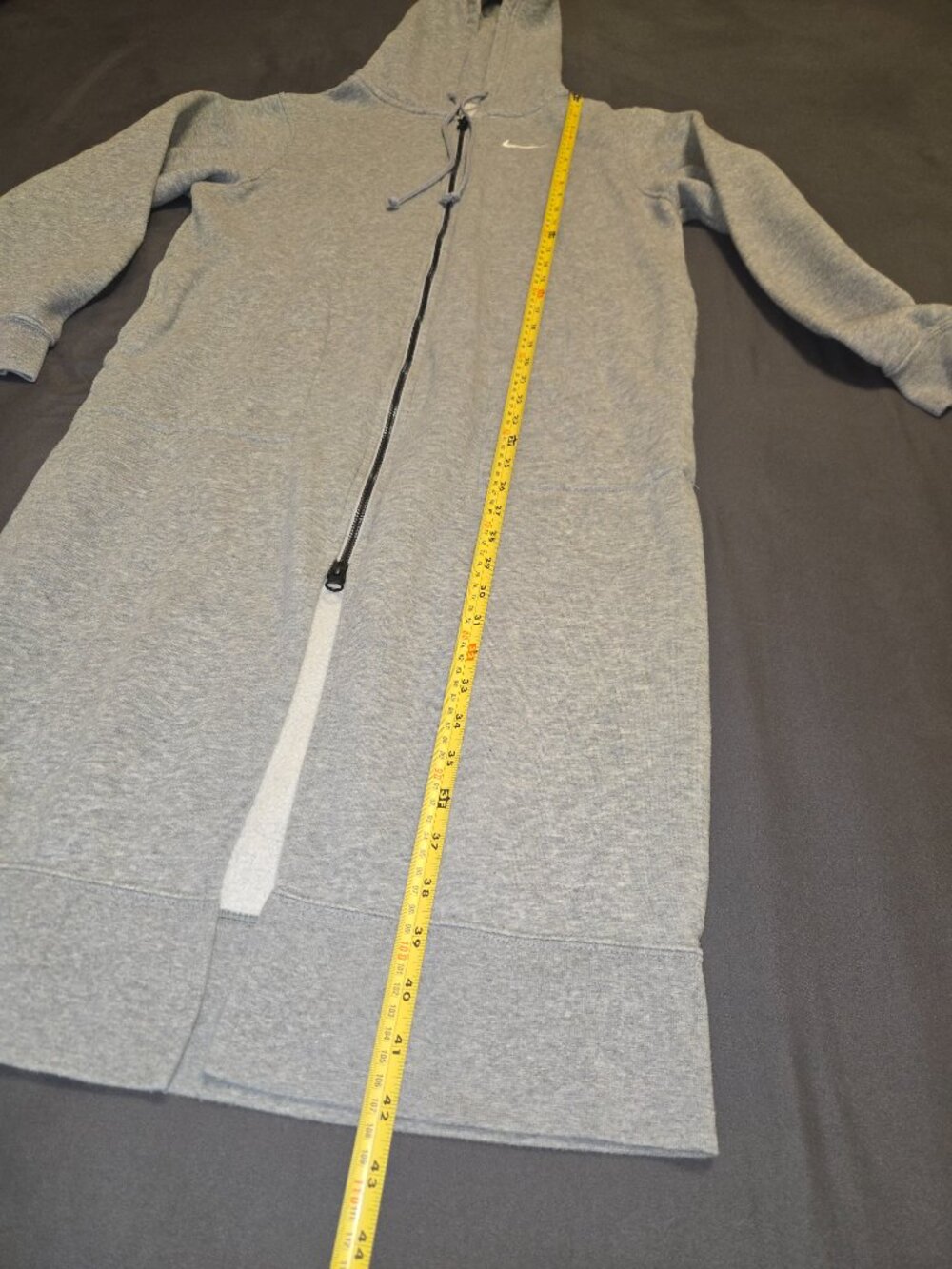 Nike Sportswear Women's Long Line Full-Zip Fleece Sweater Hoodie Trench Double - Picture 5 of 12